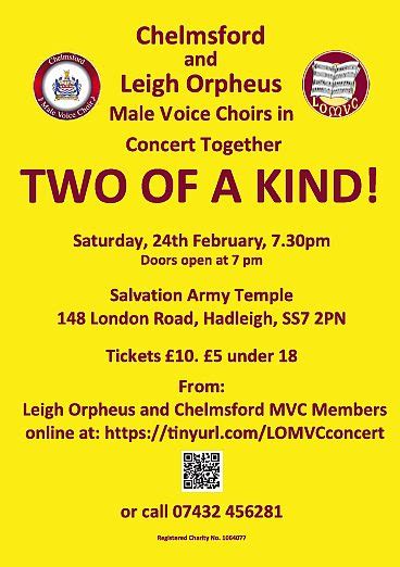 Chelmsford Male Voice Choir 24022024 730pm Concert With Leigh