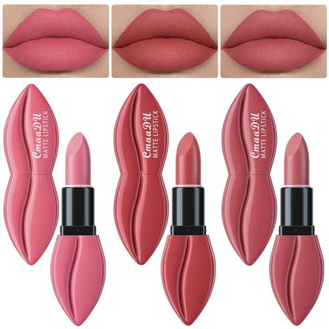 Amazon Evpct 3Pcs Nude Pink Mauve Brown Matte Velvet Lipstick Set