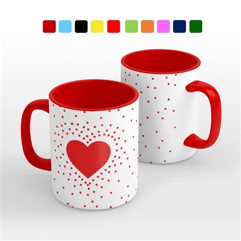 Taza personalizada corazÓn modelo interior y asa de color Sears