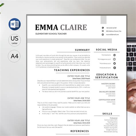 Teacher Cv Template Cv Template Teaching Resume Teacher Resume Word Educator Resume Template