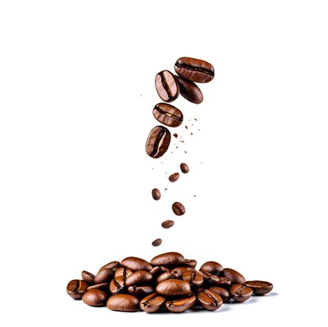 Premium Photo Falling Coffee Beans Isolated On White Background