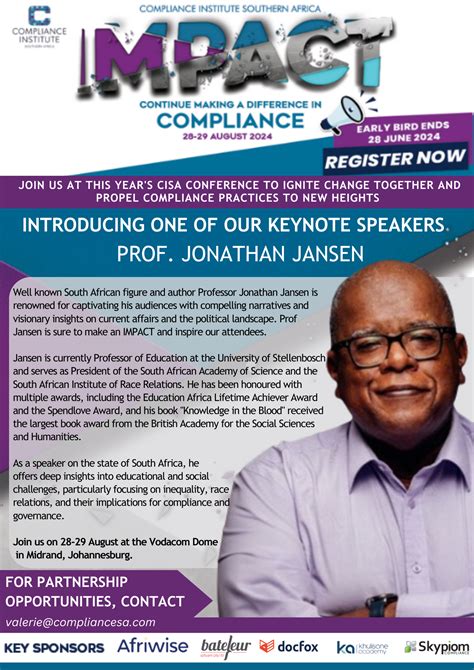 Keynote speakers ⇽ Annual Conference 2024 | Compliance Institute Southern Africa on Glue Up