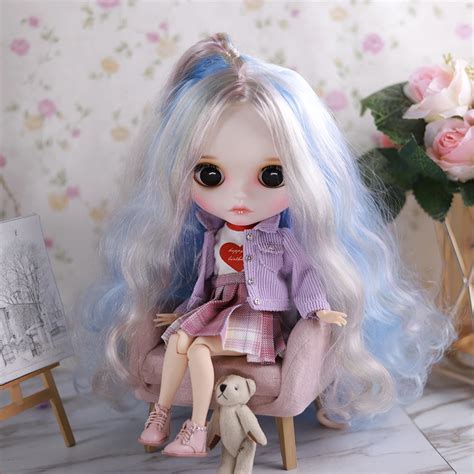 Icy Dbs Blythe Doll Sleepy Eyes Matte Face Colorful Hair Nude Doll And