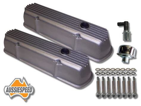 Holden V Alloy Rocker Covers Finned With Bolts And Oil Cap