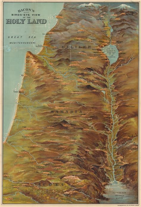 Bacon S Bird S Eye View Of The Holy Land Geographicus Rare Antique Maps