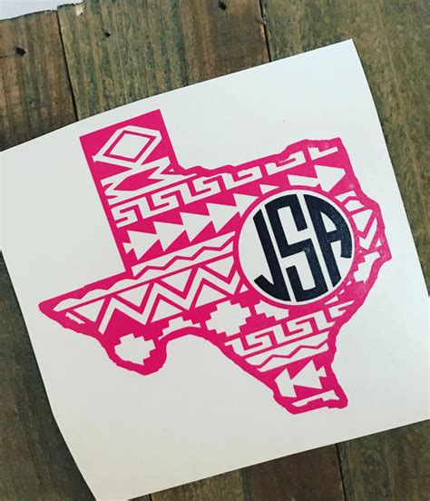 Yeti Cup Decal Aztec Texas Decal Monogram Decal Aztec Yeti Decal By