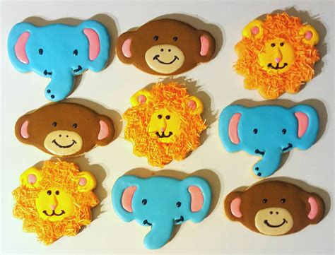 Safari Theme Cookies Elephant Lion Monkey Safari Theme Sugar