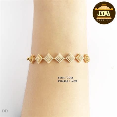 Jual Gelang Emas Bracelet Sqiny Kadar K Toko Mas Jawa Shopee Indonesia