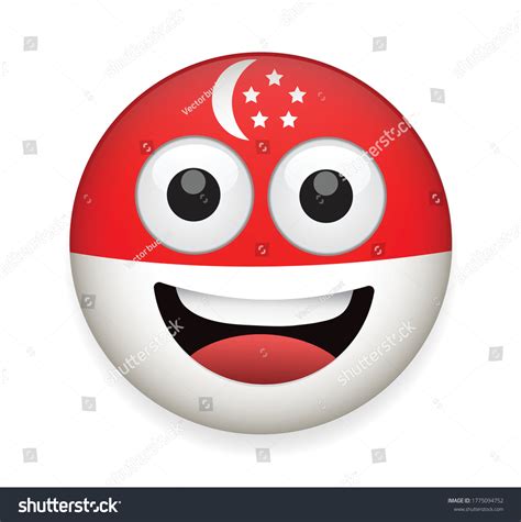 Singapore Flag Face Vector Illustrationhigh Quality Stock Vector ...