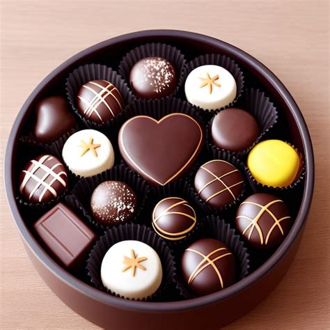 Premium Ai Image Different Types Of Chocolates In A Box