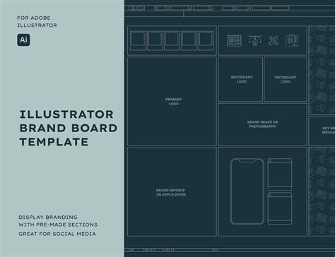 Illustrator Brand Board Template Adobe Illustrator Etsy