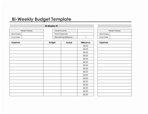 Biweekly Budget Template in Excel (Simple)