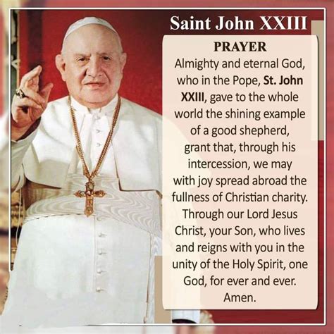 FEAST OF SAINT JOHN XXIII POPE FORMER HEAD OF THE CHURCH 11th