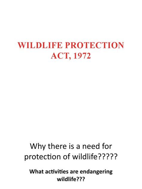 Wildlife Protection Act | PDF | Wildlife | Ecology