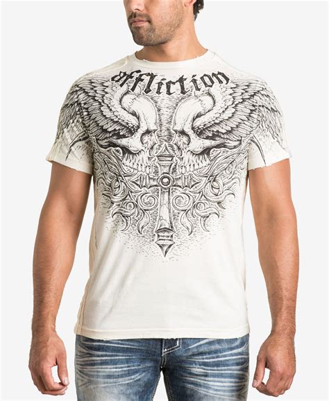 Affliction Mens Graphic Print T Shirt Print T Shirt Affliction Men Shirts