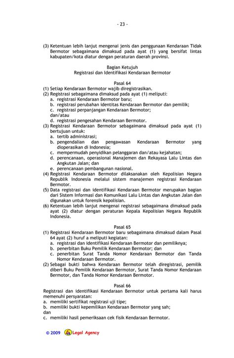 Uu No 22 Tahun 2009 Tentang Lalu Lintas Dan Angkutan Jalan Pdf