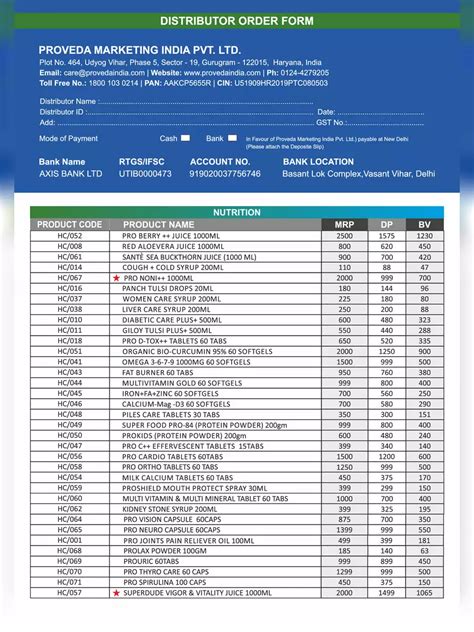 Proveda Products Price List Pdf Instapdf