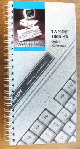 Tandy 1000 Sx Personal Computer Quick Reference Booklet Manual 1986