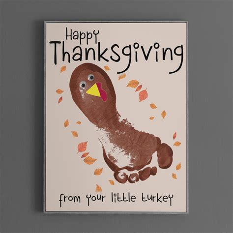 Happy Thanksgiving Footprint Thanksgiving Digital Print Thanksgiving