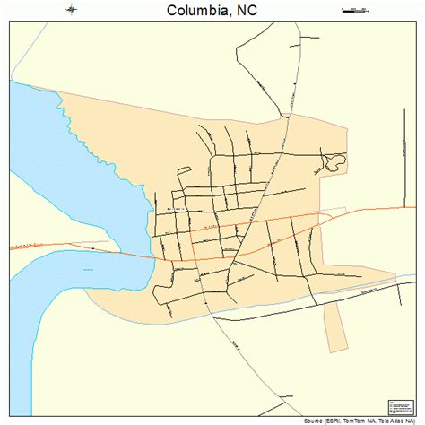 Columbia North Carolina Street Map 3713940