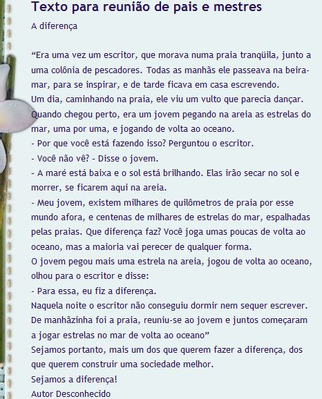 Texto Reuniao De Pais - Texto para reunião de pais