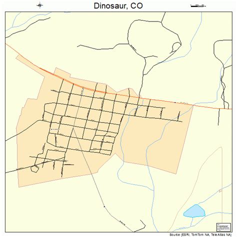 Dinosaur Colorado Street Map 0820495