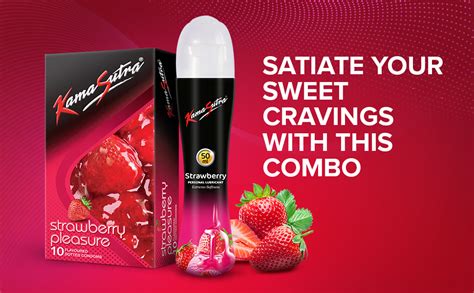 Buy Kamasutra Strawberry Flavoured Condoms For Men Count 10 With