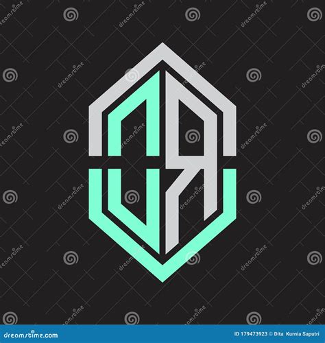 Or Logo Monogram With Hexagon Shape And Outline Slice Style Stock