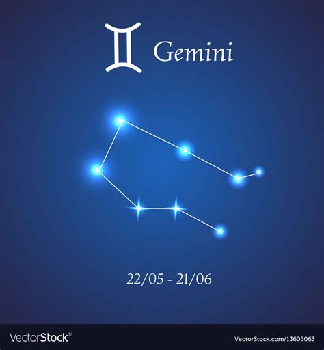 Zodiac Constellation Gemini The Twins Vector Illustration Download A