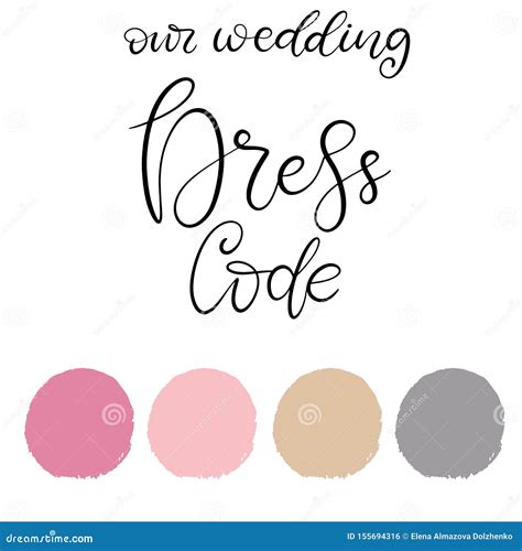 Wedding Dress Code Color Palette Stock Vector - Illustration of isolated, celebration: 155694316