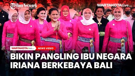 Bikin Pangling Ibu Negara Iriana Ikut Parade Perempuan Berkebaya Bali