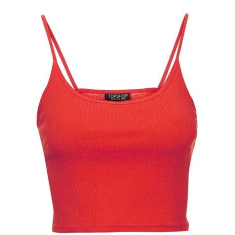 Topshop Scoop Rib Crop Cami Cropped Cami Red Cami Tops Red Camisole