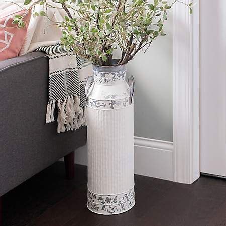 Distressed White Metal Jug Vase 24 In Kirklands Floor Vase Decor