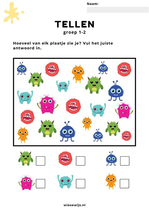 Werkblad Tellen Groep 1 2 I Spy Zoekplaat Thema Griezelen Artofit