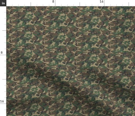 Sixth Scale M81 Woodland Camo Fabric Spoonflower