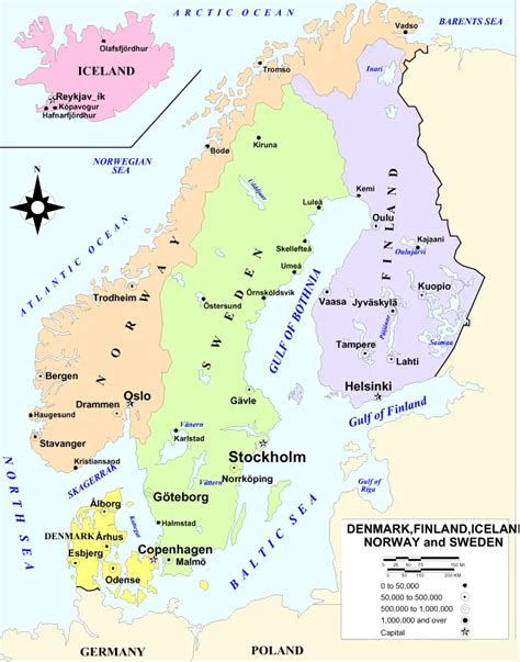 Scandinavia Political Map • Mapsof.net