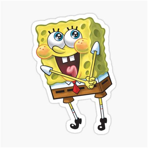 "spongebob in love blushing cute meme " Sticker by Grace-Cop | Redbubble