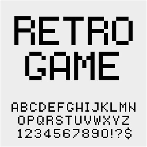 Retro Game Pixel Art Font Pixelated Text Alphabet Letters And Numbers