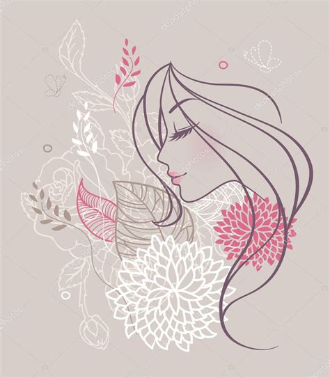 Beauty Floral Woman Stock Vector Image By ©sonneon 13279033