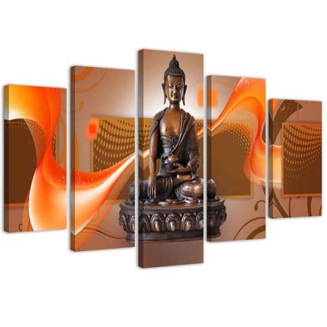 5 stykke lærredstryk Buddha abstrakt wall art dk