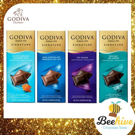 Godiva Premium Signature Chocolate Bar 90g Assorted Flavours Shopee