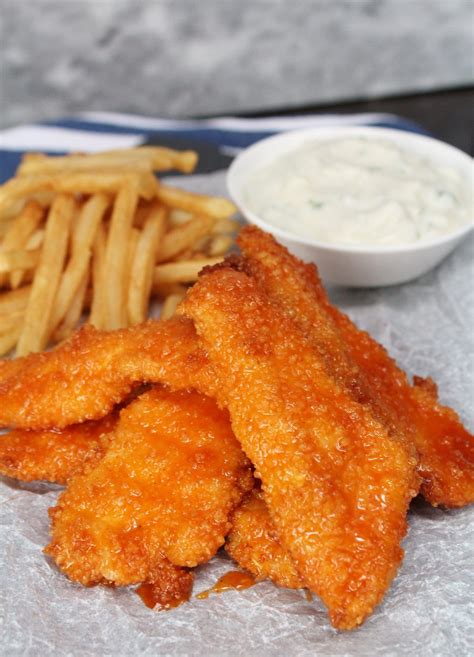 Honey Buffalo Chicken Fingers With Blue Cheese Dipping Sauce Zest