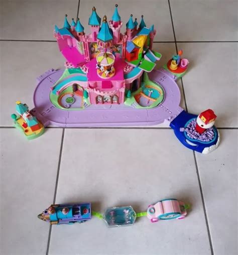 RARE POLLY POCKET Vintage Disney Magic Kingdom Château Train Mickey EUR