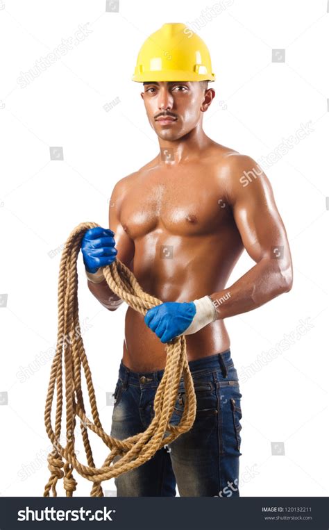 Naked Construction Worker On White Stock Photo Shutterstock
