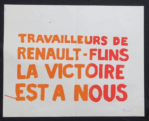 MAI 68 Travailleurs de Renault Flins la victoire est à nous Affiche