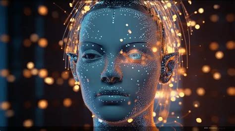 Futuristic Hologram Technology Stratis Crypto Face Head Cyborg Abstract