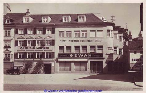 Fotokarte Bregenz GH zum Mohren 1938 Wiener Werkstätte Postkarten