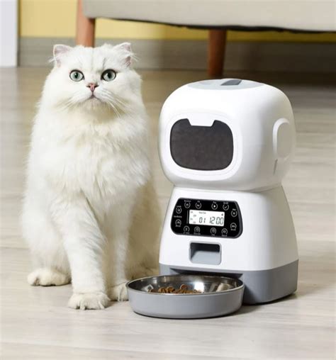 Elf Automatic Pet Feeder 3.5L, Robot Design, Voice Record, For Cat & S ...