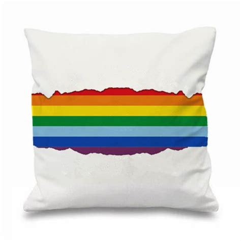 Gay Pride Flag Ripped Paper Throw Pillow Case Queerks Throw Pillow Cases Throw Pillows