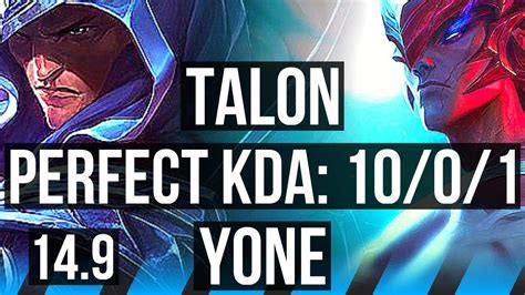 TALON Vs YONE MID 10 0 1 76 Winrate 6 Solo Kills Legendary KR